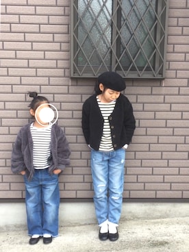 kankitsu🍊さん（キッズ・122cm）の冬コーディネート