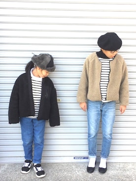 「オトナカジュアル」｜「アイテム（ブルゾン）」を使った、kankitsu🍊さん（キッズ・125cm）の冬コーディネート