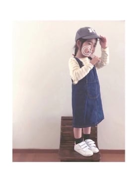 「ベルイエロー」｜「アイテム（サロペット/オーバーオール）」を使った、rottaさん（キッズ・90cm）の春コーディネート