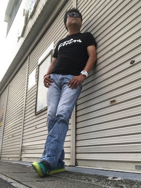 「SATORI（サトリ）のアイテム（シューズ）」を使った、Shinji Tsuruさん（メンズ・173cm）の夏コーディネート