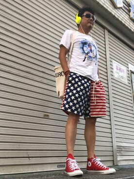 「ANDSUNS（アンドサンズ）のアイテム（パンツ）」を使った、Shinji Tsuruさん（メンズ・173cm）の秋コーディネート