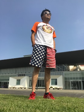 「ANDSUNS（アンドサンズ）のアイテム（パンツ）」を使った、Shinji Tsuruさん（メンズ・173cm）の秋コーディネート