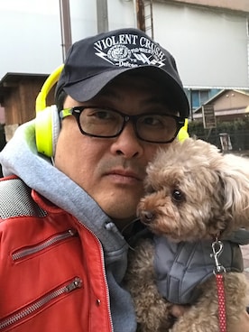 「Michael Jackson（マイケルジャクソン）のアイテム（ブルゾン）」を使った、Shinji Tsuruさん（メンズ・173cm）の冬コーディネート
