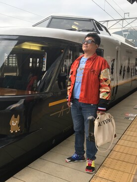 「COTE MER （コートメール）のアイテム（ブルゾン）」を使った、Shinji Tsuruさん（メンズ・173cm）の春コーディネート