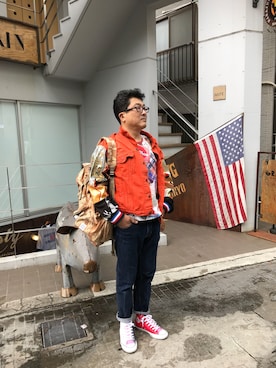 「SCOTCH GRAIN（スコッチグレイン）のアイテム（トップス）」を使った、Shinji Tsuruさん（メンズ・173cm）の春コーディネート