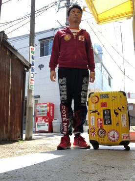 「COTE MER （コートメール）のアイテム（パンツ）」を使った、Shinji Tsuruさん（メンズ・173cm）の春コーディネート