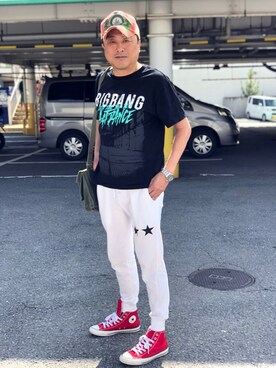 「BIGBANG（ビッグバン）のアイテム」を使った、Shinji Tsuruさん（メンズ・173cm）の夏コーディネート