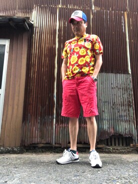 「Abercrombie&Fitch（アバークロンビーアンドフィッチ）のアイテム（デニムパンツ）」を使った、Shinji Tsuruさん（メンズ・173cm）の秋コーディネート