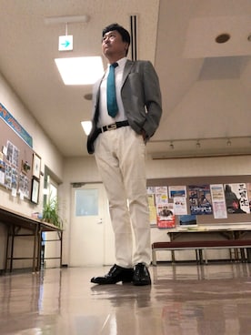 「COMME CA DU MODE（コムサデモード）のアイテム（ジャケット/アウター）」を使った、Shinji Tsuruさん（メンズ・173cm）の秋コーディネート