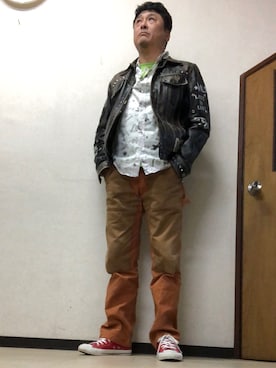 「Desigual（デシグアル）のアイテム（トップス）」を使った、Shinji Tsuruさん（メンズ・173cm）の秋コーディネート