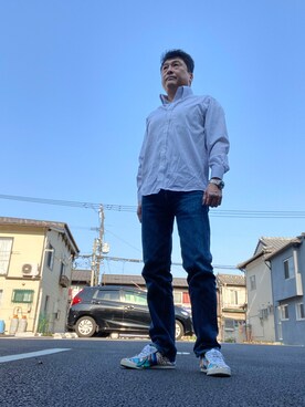 「COMME CA DU MODE（コムサデモード）のアイテム（トップス）」を使った、Shinji Tsuruさん（メンズ・173cm）の春コーディネート
