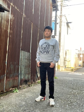 「しまむら（シマムラ）のアイテム（スウェット）」を使った、Shinji Tsuruさん（メンズ・173cm）の秋コーディネート