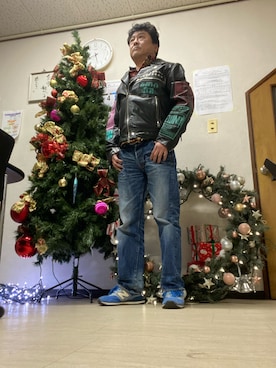 「DIESEL（ディーゼル）のアイテム（ライダースジャケット）」を使った、Shinji Tsuruさん（メンズ・173cm）の冬コーディネート