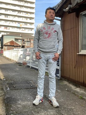 「GAS（ガス）のアイテム」を使った、Shinji Tsuruさん（メンズ・173cm）の春コーディネート