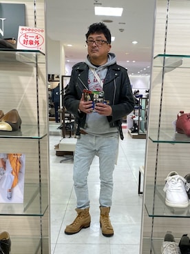 「GAS（ガス）のアイテム」を使った、Shinji Tsuruさん（メンズ・173cm）の春コーディネート