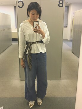 「バンダナ」｜「アイテム（トレンチコート）」を使った、somaさん（レディース・167cm）の春コーディネート