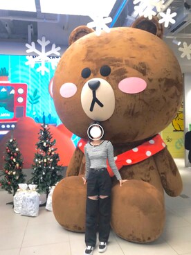 「SPINNS（スピンズ）のアイテム（トップス、ブラック系）」を使った、みゆさん（レディース・153cm）の夏コーディネート