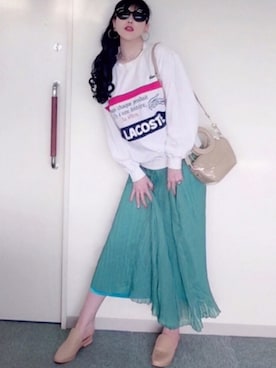 「LACOSTE」｜「アイテム（その他）」を使った、銀猫さん（レディース・168cm）の春コーディネート