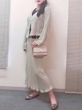 「透かし編みニット」｜銀猫さん（レディース・168cm）の春コーディネート
