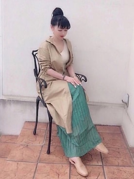 「NANO universe（ナノユニバース）のアイテム（シャツワンピース）」を使った、銀猫さん（レディース・168cm）の春コーディネート