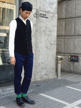 「Johnbull Private labo（ジョンブルプライベートラボ）のアイテム（シューズ）」を使った、seamaster177さん（メンズ・169cm）の春コーディネート