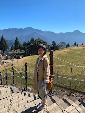 「earth music&ecology（アースミュージックアンドエコロジー）のボートネック長袖プルオーバー ●（Tシャツ/カットソー、ホワイト系）」を使った、Gさん（レディース・158cm）の冬コーディネート