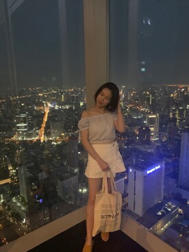 「6IXTY8IGHTのアイテム（トップス、ブルー系）」を使った、Gさん（レディース・158cm）の冬コーディネート