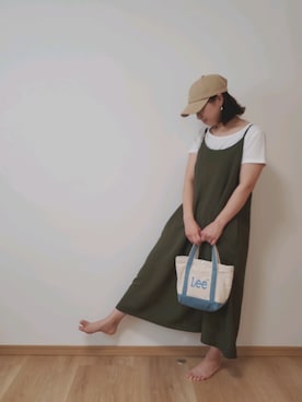 「さんぽ」｜「アイテム（オールインワン・サロペット）」を使った、gankoさん（レディース・156cm）の春コーディネート