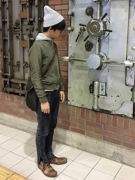 「STUDIOUS（ステュディオス）のアイテム（MA-1）」を使った、たかぼんさん（メンズ・166cm）の秋コーディネート