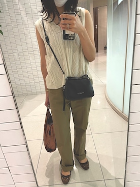 「THE SHINZONE（ザ　シンゾーン）のハイウエストチノパンツ（チノパンツ）」を使った、ちさん（レディース・159cm）の秋コーディネート