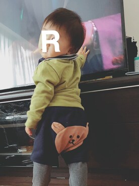 「RAGMART（ラグマート）のアイテム（スウェット）」を使った、suUuさん（キッズ・80cm）の冬コーディネート