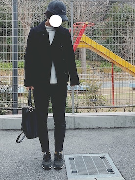 「ZOZO（ゾゾ）のスリムテーパードデニムパンツ［WOMEN］（デニムパンツ）」を使った、suUuさん（レディース・165cm）の冬コーディネート