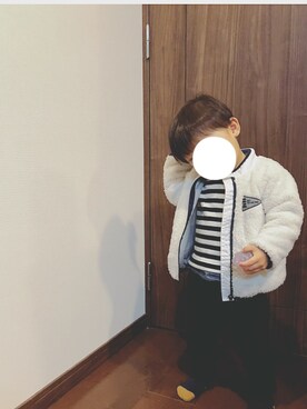 「BeBe（ベベ）のアイテム（その他アウター）」を使った、suUuさん（キッズ・80cm）の冬コーディネート