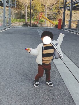 「BeBe（ベベ）のアイテム（その他アウター）」を使った、suUuさん（キッズ・80cm）の冬コーディネート