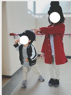 「5歳」｜「アイテム（シャツワンピース）」を使った、suUuさん（キッズ・100cm）の春コーディネート