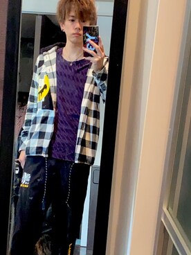 「BlackEyePatch（ブラックアイパッチ）のアイテム（スウェットパンツ）」を使った、tsunekiさん（メンズ・175cm）の春コーディネート