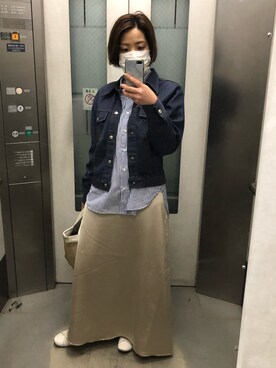 「CURRENT（カレント）のアイテム」を使った、homuさん（レディース・158cm）の春コーディネート