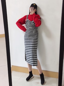 「日系极简」｜「アイテム（ブーツ）」を使った、Tiffanyさん（レディース・168cm）の秋コーディネート