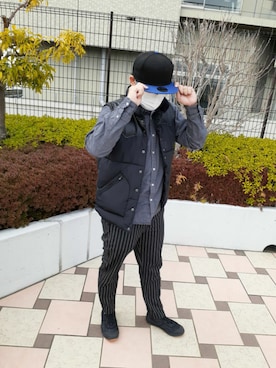「ワークマン」｜「アイテム（その他シューズ）」を使った、ぐっさんさん（メンズ・172cm）の春コーディネート