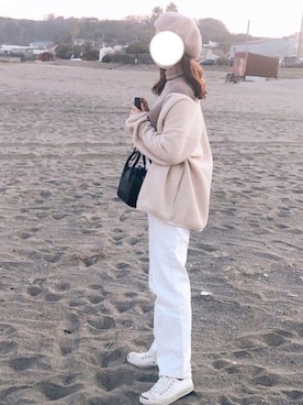 「ハイウエストストレートジーンズ」｜「アイテム（アクセサリー）」を使った、あおさん（レディース・157cm）の秋コーディネート