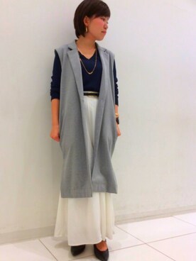 「GU（ジーユー）のアイテム（その他アウター、グレー系）」を使った、ayapanさん（レディース・153cm）の冬コーディネート