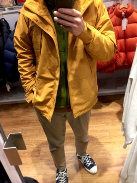 「アイテム（モッズコート、イエロー系）」を使った、orangeさん（メンズ・176cm）の冬コーディネート