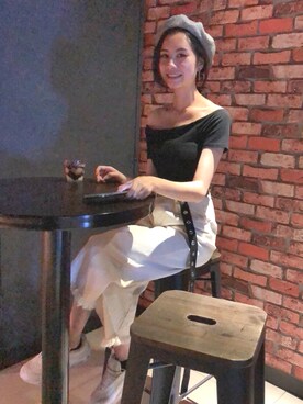 「NET（ネット）のアイテム（ハンチング/ベレー帽）」を使った、Ritaさん（レディース・158cm）の秋コーディネート