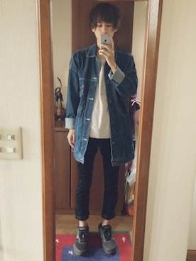 「SHAREEF（シャリーフ）のアイテム（デニムジャケット）」を使った、s.seuratさん（メンズ・176cm）の秋コーディネート