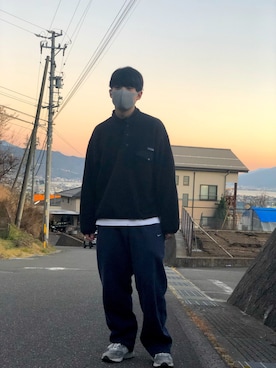 「アイテム（スウェットパンツ）」を使った、はやとさん（メンズ・174cm）の冬コーディネート