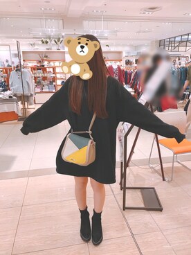 「スウェットワンピース」｜「アイテム（その他シューズ）」を使った、Manaさん（レディース・160cm）の秋コーディネート