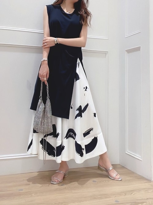 スカート AMERI MEDI INK FLARE SKIRT Ameri（アメリ）の「MEDI INK FLARE SKIRT（スカート）」 - WEAR