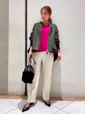 「THE RERACS（ザ・リラクス）のアイテム（MA-1）」を使った、Yoshida.aさん（レディース・159cm）の秋コーディネート