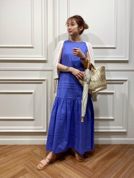 「UNITED ARROWS（ユナイテッドアローズ）のアイテム（長傘）」を使った、Yoshida.aさん（レディース・159cm）の春コーディネート