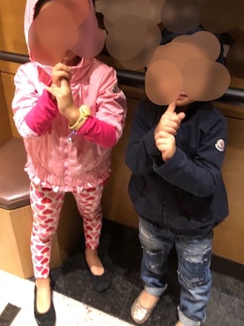 「MONCLER（モンクレール）のアイテム（ジャケット/アウター）」を使った、khkeさん（キッズ・110cm）の秋コーディネート